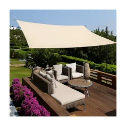 Tenda a Vela Rettangolare 4x5 m Beige Impermeabile da Esterno