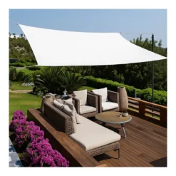 Tenda a Vela Rettangolare 4x5 m Bianco Impermeabile da Esterno