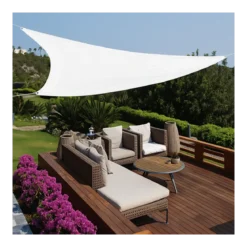 Tenda a Vela Triangolare 3x3 m Bianco per Ombreggiare Giardino e Terrazzo
