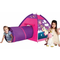 Tenda da Gioco per Bambini Unicorno con Tunnel per Cameretta Pieghevole