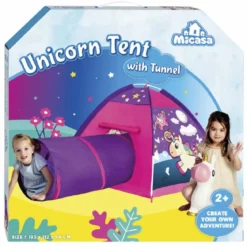 Tenda da Gioco per Bambini Unicorno con Tunnel per Cameretta Pieghevole