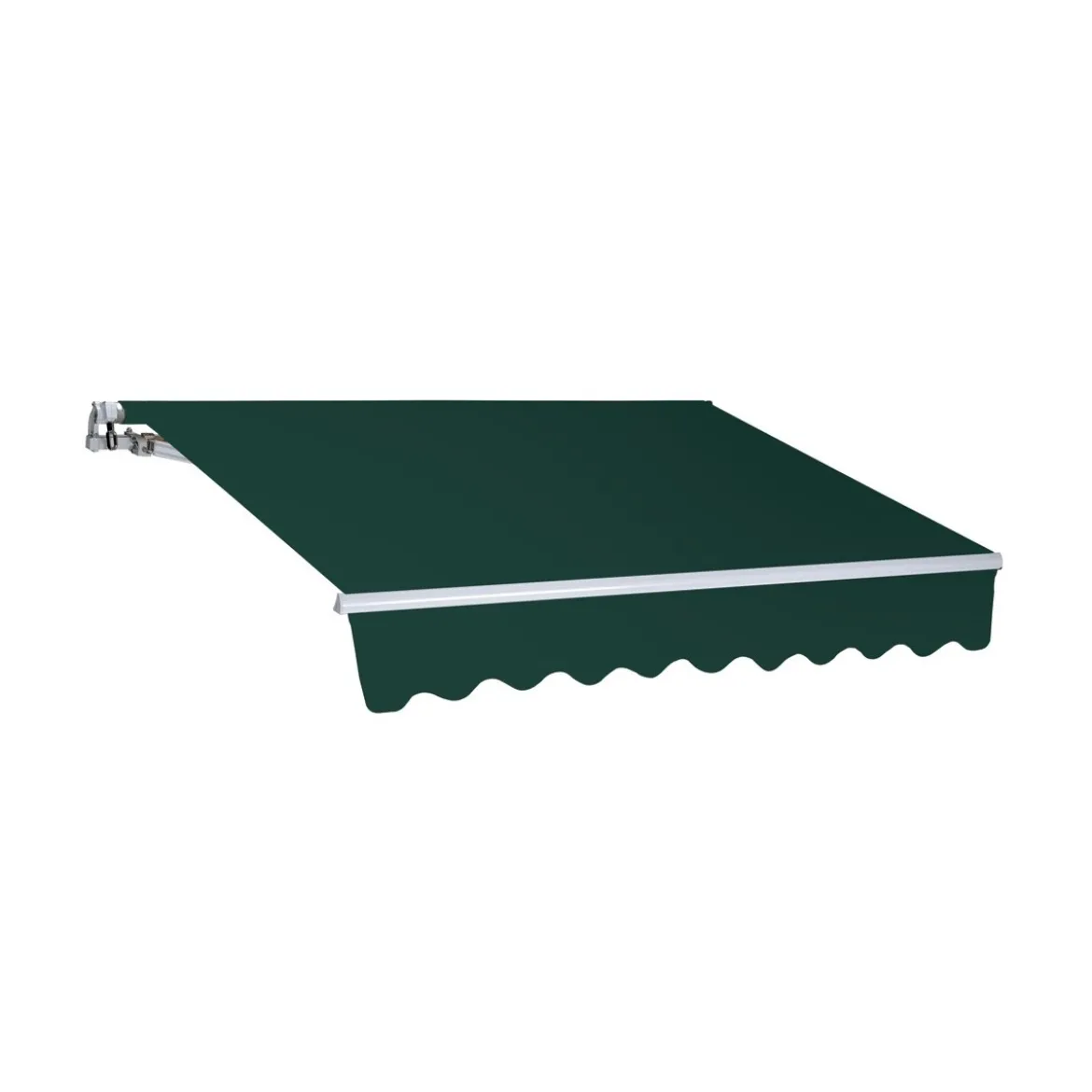 Tenda da Sole a Bracci Retrattili 250x200 Verde con Rullo per Esterno da Balcone