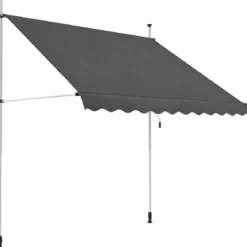 Tenda da Sole a Caduta Senza Viti 250x130 Altezza Regolabile Antracite