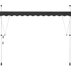 Tenda da Sole a Caduta Senza Viti 250x130 Altezza Regolabile Antracite