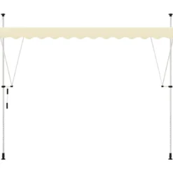 Tenda da Sole a Caduta Senza Viti 250x130 Altezza Regolabile Beige