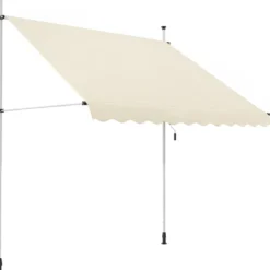 Tenda da Sole a Caduta Senza Viti 300x130 Altezza Regolabile Beige