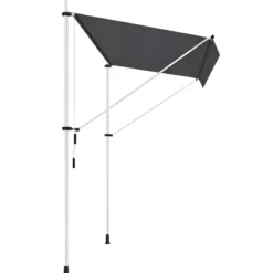 Tenda da Sole a Caduta Senza Viti 300x130 Altezza Regolabile Antracite