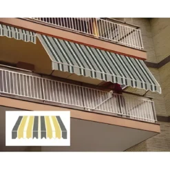 Tenda da Sole a Caduta 100x245 cm Balcone Alluminio Poliestere Giallo