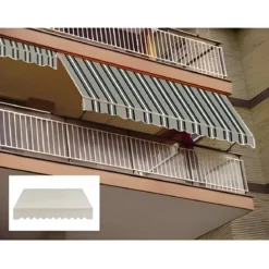 Tenda da Sole a Caduta 100x245 cm Balcone Alluminio Poliestere Tortora