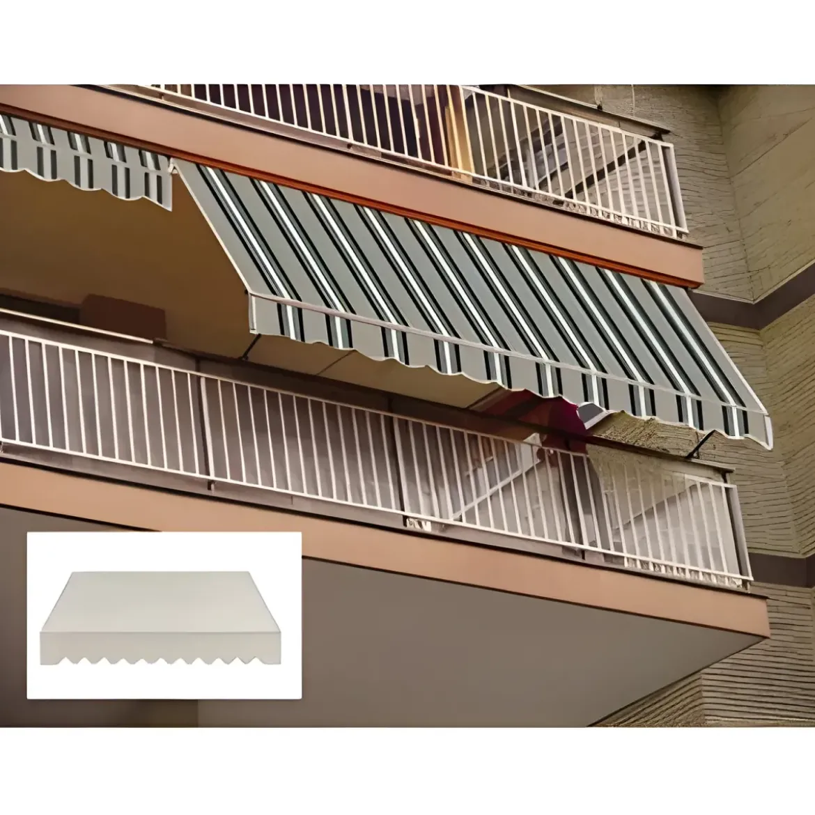 Tenda da Sole a Caduta 200x250 cm Balcone Alluminio Poliestere Tortora