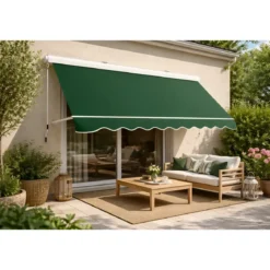 Tenda da Sole a Caduta 400x300 cm Verde Cassonata da Esterno