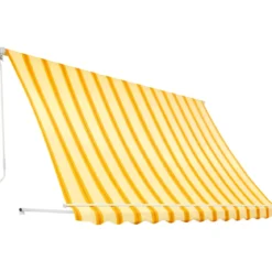 Tenda da Sole a Caduta 300x250 Riga Giallo Bianco Bracci Senza Cassone
