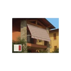 Tenda da Sole a Caduta 300x250 Riga Rossa con Bracci Senza Cassone