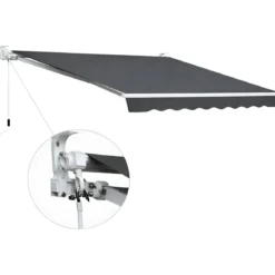 Tenda da Sole Antracite 400x300 a Barra Quadra Bracci Retrattili