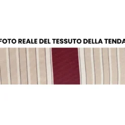 Tenda da Sole Avvolgibile Barra Quadra 250x200 cm Bordeaux Crema