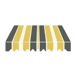 Tenda da Sole Avvolgibile 395x250 cm Bracci Retrattili Giallo Grigio