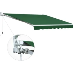 Tenda da Sole Balcone Verde 400x300 Avvolgibile Barra Quadra