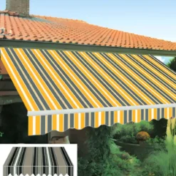 Tenda da Sole con Bracci Retrattili 295x200 cm in Alluminio Verde