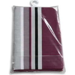 Tenda da Sole Cotone 140x250 Multiriga Marrone Lavabile Anelli Ganci