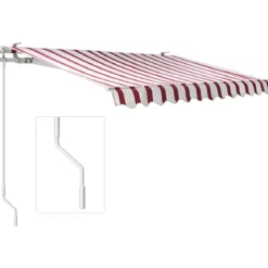 Tenda da Sole da Esterno 300x200 a Barra Quadra 3x2 Riga Rossa