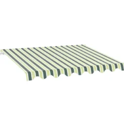 Tenda da Sole Eco 400x300 Rigata Verde Bianco Barra Quadra Estensibile