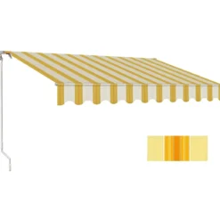 Tenda da Sole per Esterno Balcone 300x200 Avvolgibile Riga Gialla