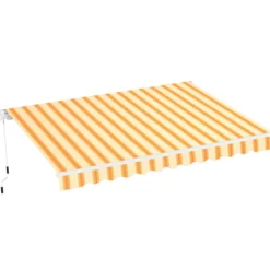 Tenda da Sole Riga Gialla 400x250 Bracci Retrattili a Barra Quadra