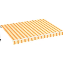 Tenda da Sole Riga Gialla 400x300 Bracci Retrattili a Barra Quadra
