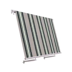 Tenda da Sole Riga Verde Caduta con Bracci 245x245 Terrazzo Avvolgibile Esterno
