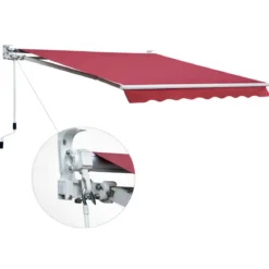 Tenda da Sole Rossa 400x300 Avvolgibile Esterno Inclinazione Regolabile