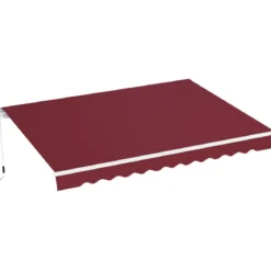 Tenda da Sole Rossa 200x150 Bracci Inclinazione Regolabile Barra Quadra