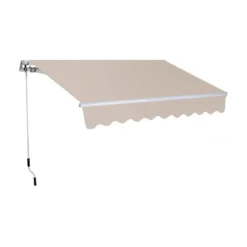 Tenda da Sole 250x200 a Bracci Retrattili Beige Avvolgibile per Balcone Terrazzo