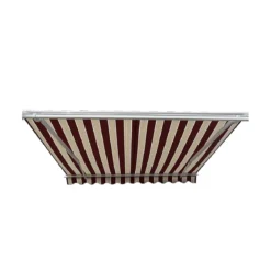 Tenda da Sole 300x200 a Bracci Retrattili Righe Rossa Rullo per Esterno Terrazzo
