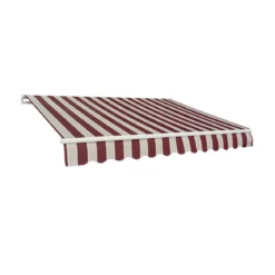 Tenda da Sole 300x200 a Bracci Retrattili Righe Rossa Rullo per Esterno Terrazzo