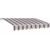 Tenda da Sole 4x3 m Rigata Bordeaux a Barra Quadra con Bracci a Catena