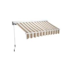 Tenda da Sole 300x200 Riga Beige Semi Cassonata a Caduta Bracci Esterno Balcone