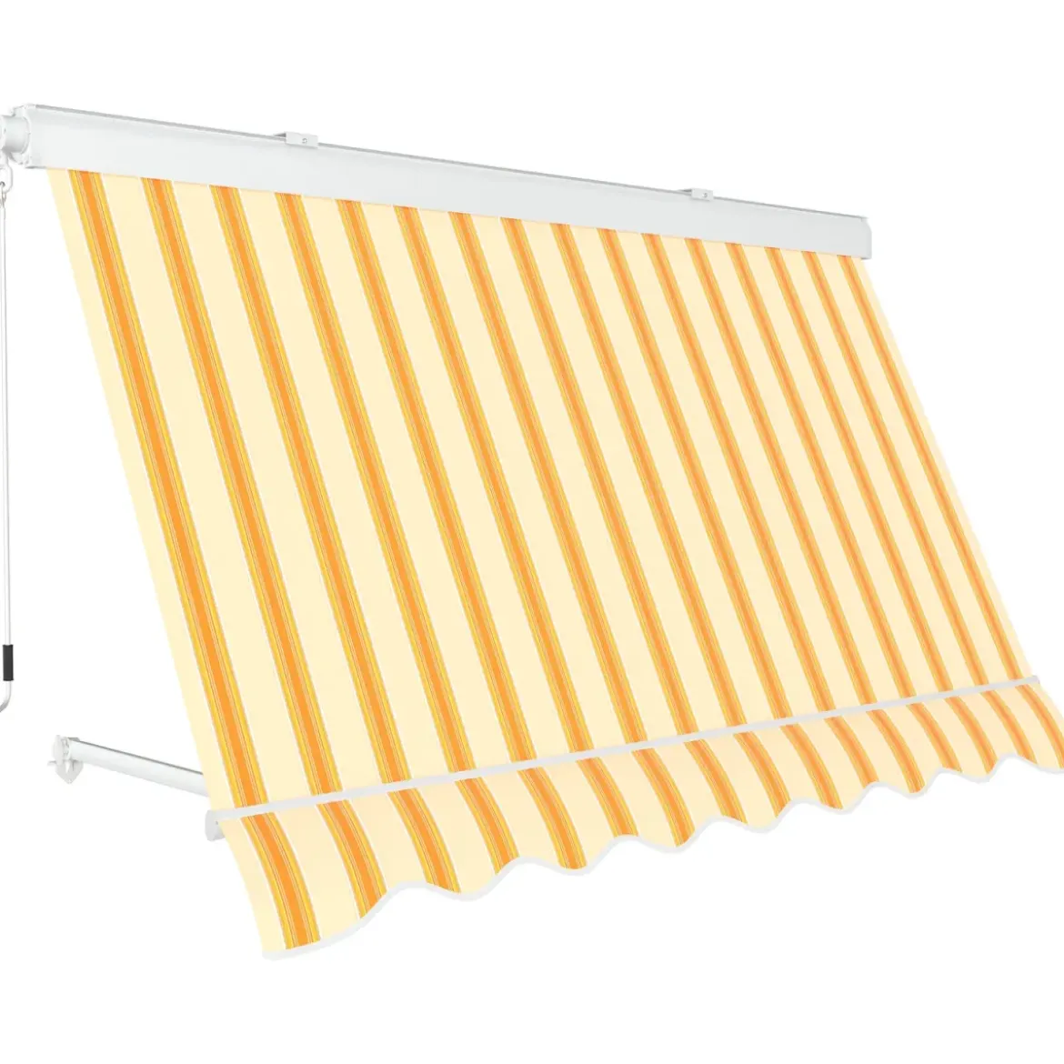 Tenda da Sole 300x300 Rigato Giallo Bianco Cassonata a Caduta Esterno