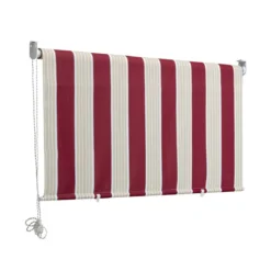 Tenda Sole Caduta 150x250 H Riga Rossa Attacco Soffitto Terrazzo Rullo Alluminio