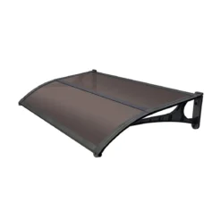 Tettoia Copertura 135x100 Modulare Pensilina ABS Policarbonato Alveolare Marrone