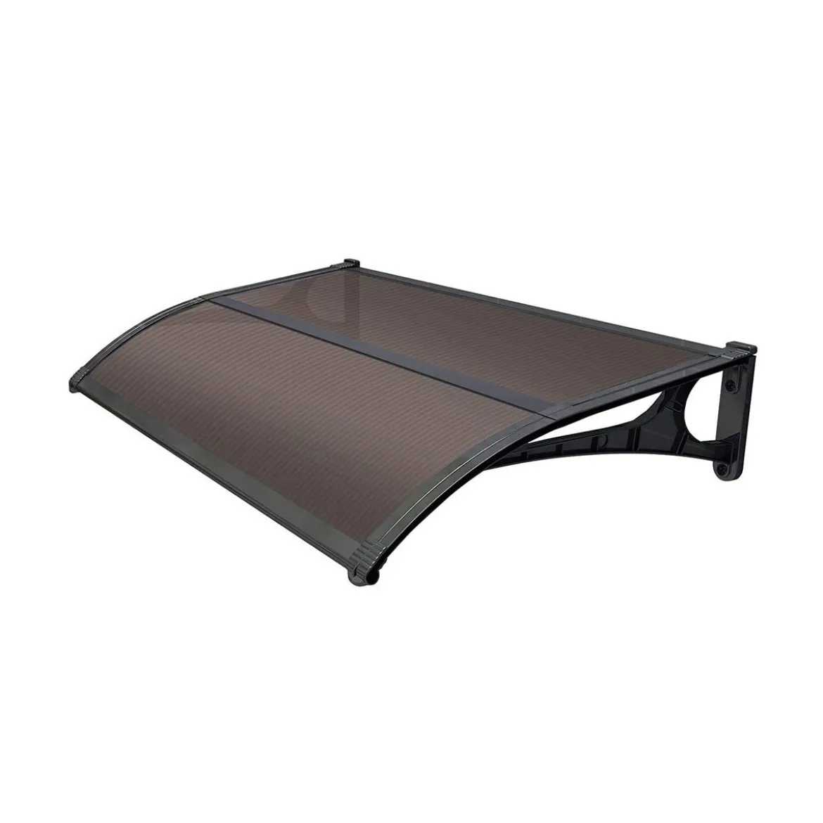 Tettoia Copertura 135x100 Modulare Pensilina ABS Policarbonato Alveolare Marrone
