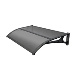 Tettoia Copertura 135x100 Modulare Pensilina ABS Policarbonato Alveolare Grigio