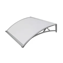 Tettoia Pensilina 120x100 Policarbonato Compatto Satinato Sgocciolatoio Modulare