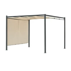 Tettoia Pergola in Acciaio 300x300 cm con Telo Scorrevole