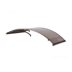 Tettoia Tonda 140x90 Bronzo Alluminio Pensilina Arco Fume Satinato Sgocciolatoio
