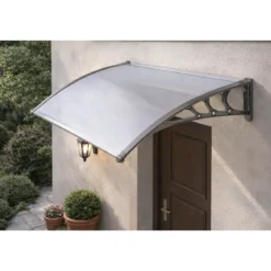 Tettoia 130x100 Modulare in Policarbonato Compatto Satinato Copertura Pensilina