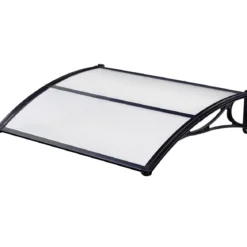 Tettoia 100x80 Pensilina Policarbonato Satinato Alveolare Portone Modulabile