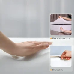 Topper Memory Foam Materasso alla Francese 140x200 h5 Sfoderabile Aloe