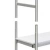 Trabattello in Acciaio 62x144x142 cm con Ruote Pedana in Legno