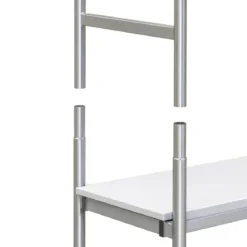 Trabattello in Acciaio 62x144x142 cm con Ruote Pedana in Legno