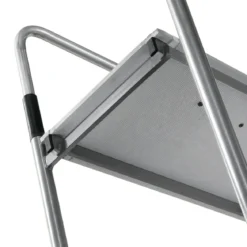 Trabattello in Acciaio 62x144x142 cm con Ruote Pedana in Legno